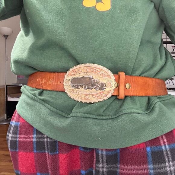 Truck Buckle Leather Belt 36in waist - Picture 15 of 15